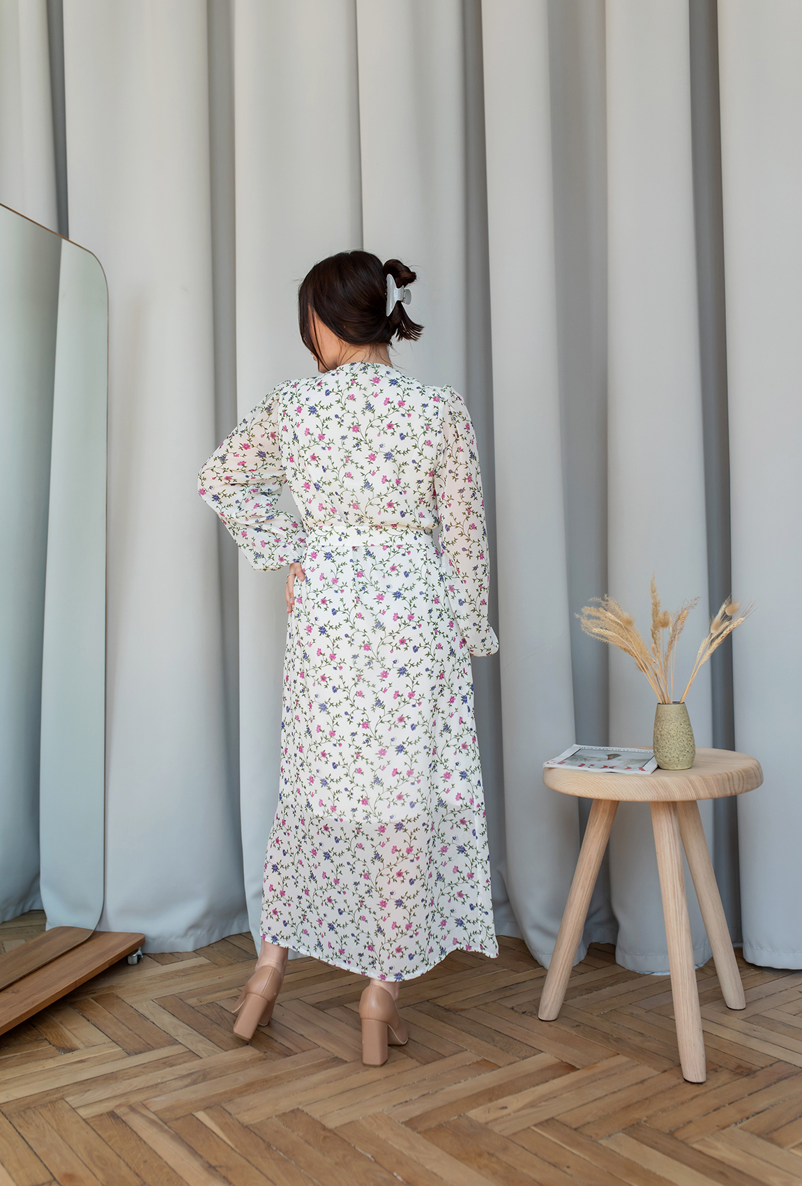 Белое длинное шифоновое платье  —  957577. Maritel. Изображенние 5