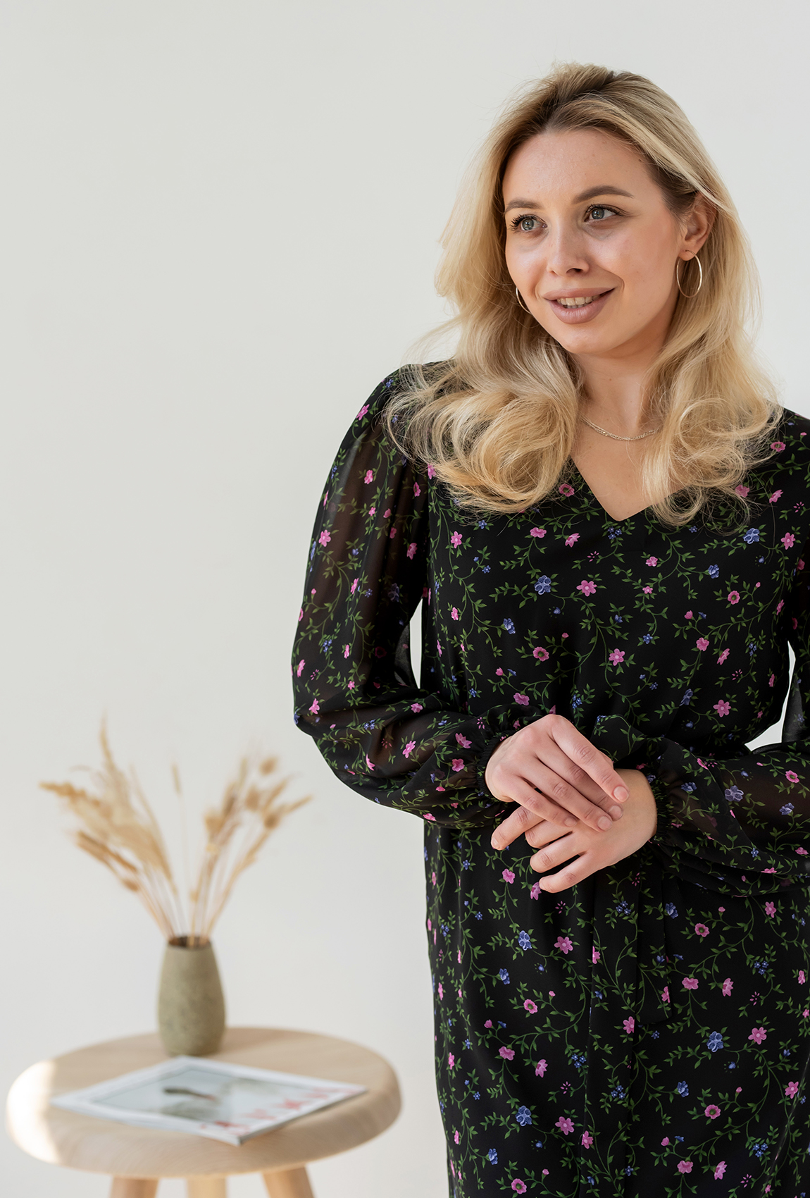 Черное длинное шифоновое платье  —  271679. Maritel. Изображенние 4