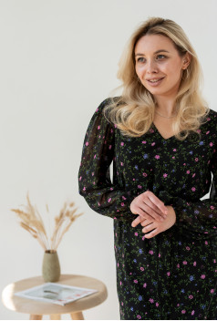Чорна довга шифонова сукня. Maritel. Зображення 4 Чорна довга шифонова сукня. Maritel. Зображення 4