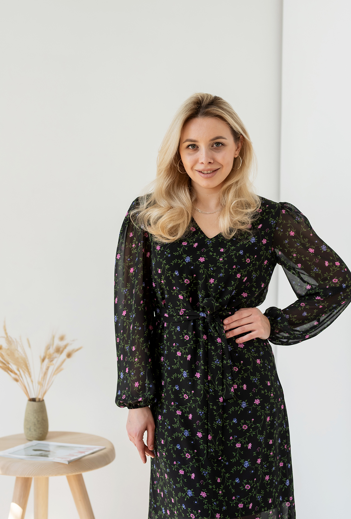 Черное длинное шифоновое платье  —  271679. Maritel. Изображенние 5