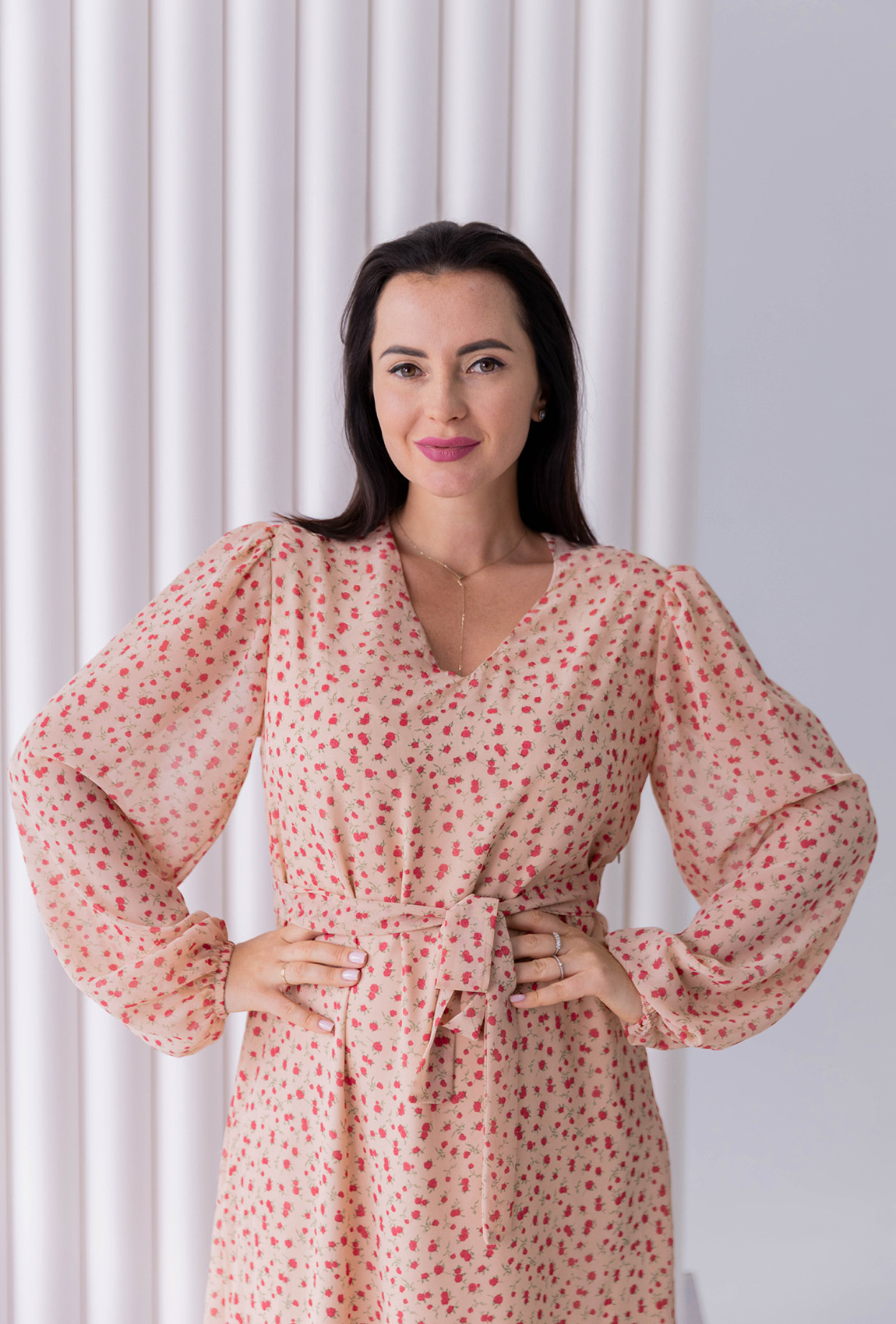 Бежевое длинное шифоновое платье —  290728. Maritel. Изображенние 2