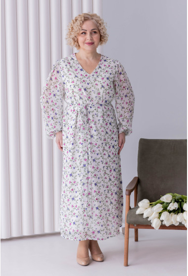 Белое длинное шифоновое платье . Maritel. Изображенние 3