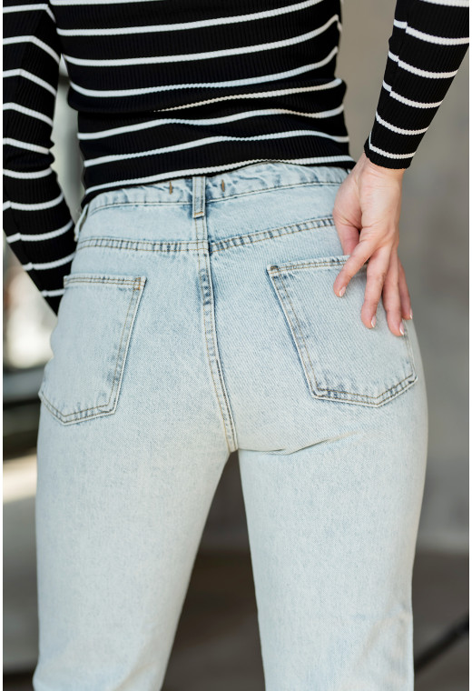 Блакитні джинси МОМ рвані — 654448. Maritel. Зображення 3 Блакитні джинси МОМ рвані — 654448. Maritel. Зображення 3