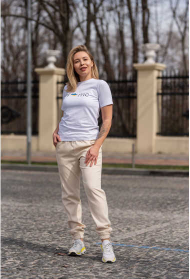 Бежевые брюки джоггеры. Maritel. Изображенние 7