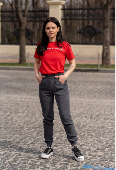 Серые брюки джоггеры. Maritel. Изображенние 2