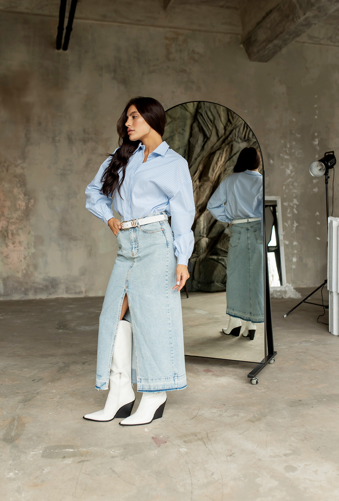 Длинная голубая джинсовая юбка — 197545. Maritel. Изображенние 1 Длинная голубая джинсовая юбка — 197545. Maritel. Изображенние 1