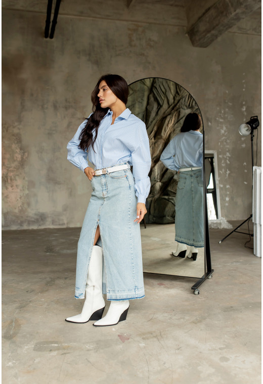 Длинная голубая джинсовая юбка — 197545. Maritel. Изображенние 1 Длинная голубая джинсовая юбка — 197545. Maritel. Изображенние 1