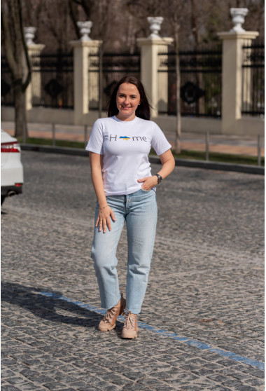 Белая футболка с принтом. Maritel. Изображенние 3