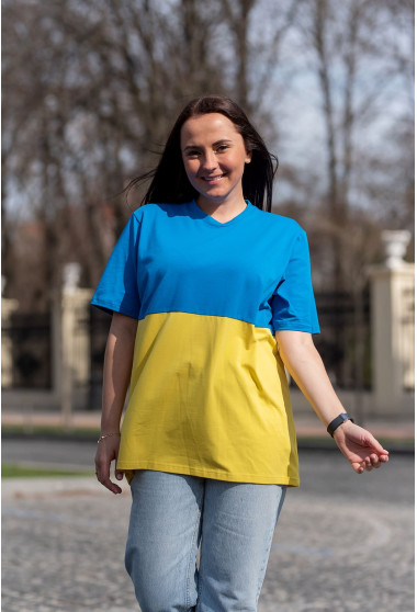 Желто голубая футболка. Maritel. Изображенние 10