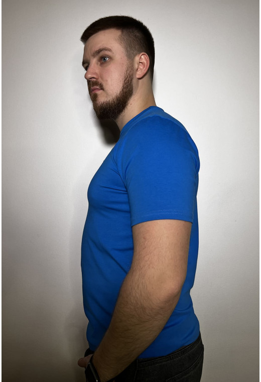 Синя чоловіча футболка з вишивкою — 703455. Maritel. Зображення 2 Синя чоловіча футболка з вишивкою — 703455. Maritel. Зображення 2