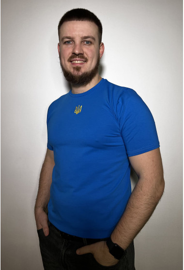 Синяя мужская футболка с вышивкой. Maritel. Изображенние 11