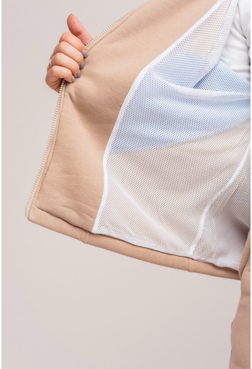 Бежевый костюм футер на молнии — 568973. Maritel. Изображенние 1 Бежевый костюм футер на молнии — 568973. Maritel. Изображенние 1