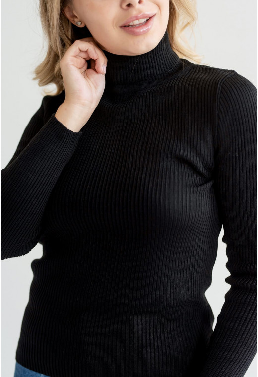 Чорний гольф в рубчик — 800484. Maritel. Зображення 1 Чорний гольф в рубчик — 800484. Maritel. Зображення 1