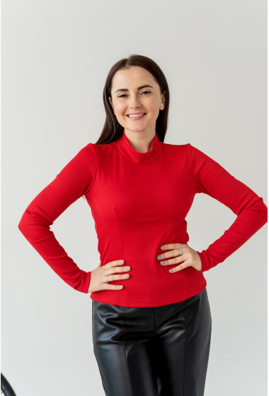 Червоний гольф з підрізом . Maritel. Зображення 6