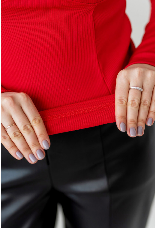 Червоний гольф з підрізом — 312478. Maritel. Зображення 1 Червоний гольф з підрізом — 312478. Maritel. Зображення 1