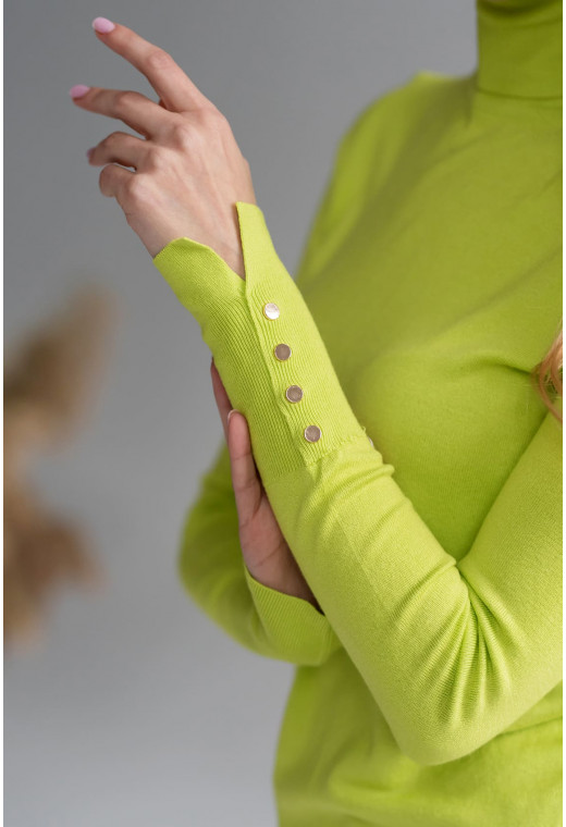 Салатовий гольф з гудзиками на рукавах — 835942. Maritel. Зображення 2 Салатовий гольф з гудзиками на рукавах — 835942. Maritel. Зображення 2