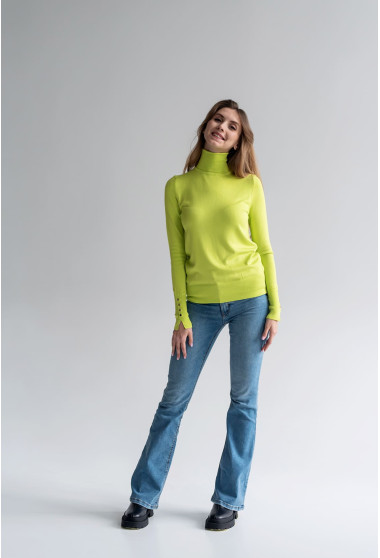 Салатовий гольф з гудзиками на рукавах. Maritel. Зображення 2