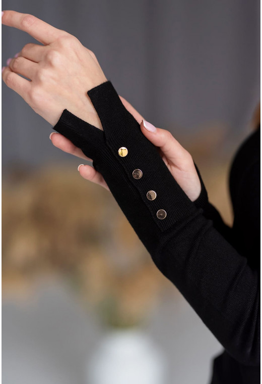 Чорний гольф з гудзиками на рукавах —  838320. Maritel. Зображення 2 Чорний гольф з гудзиками на рукавах —  838320. Maritel. Зображення 2