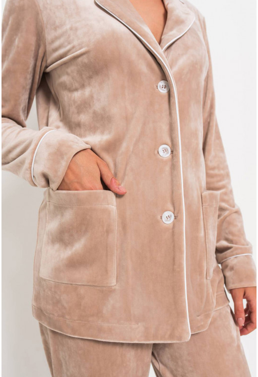 Бежевый костюм кант на пуговицах — 358103. Maritel. Изображенние 2 Бежевый костюм кант на пуговицах — 358103. Maritel. Изображенние 2