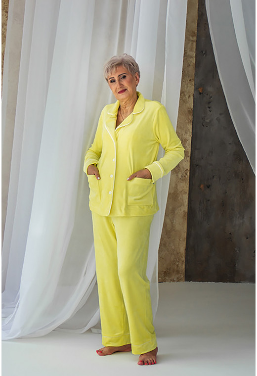 Желтый костюм кант на пуговицах — 907438. Maritel. Изображенние 1 Желтый костюм кант на пуговицах — 907438. Maritel. Изображенние 1