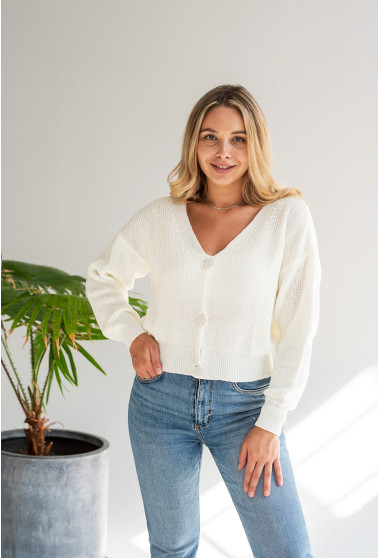 Молочний кардиган вкорочений . Maritel. Зображення 7