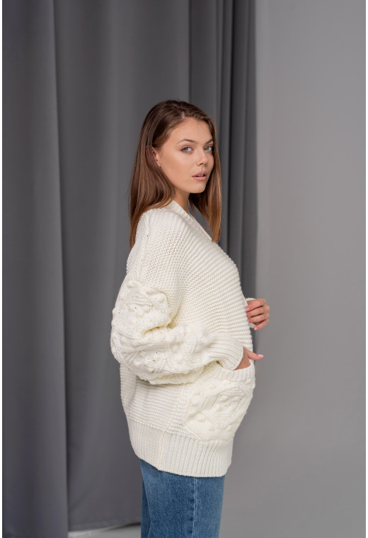 Молочний Кардиган — 422783. Maritel. Зображення 2 Молочний Кардиган — 422783. Maritel. Зображення 2