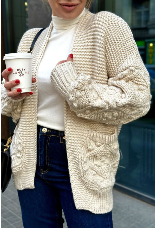 Бежевий кардиган — 253653. Maritel. Зображення 3 Бежевий кардиган — 253653. Maritel. Зображення 3