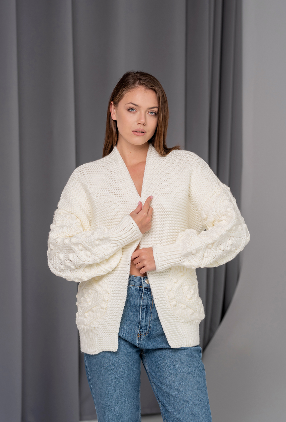 Молочний Кардиган — 422783. Maritel Молочний Кардиган — 422783. Maritel