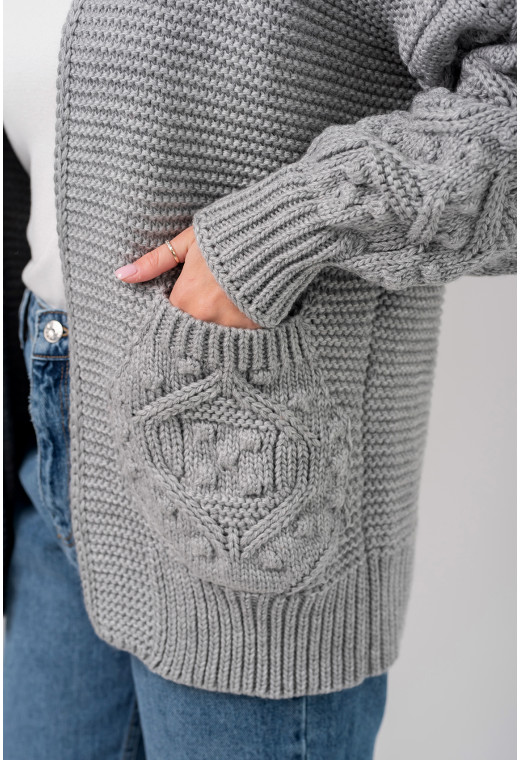 Сірий кардиган — 428618. Maritel. Зображення 1 Сірий кардиган — 428618. Maritel. Зображення 1