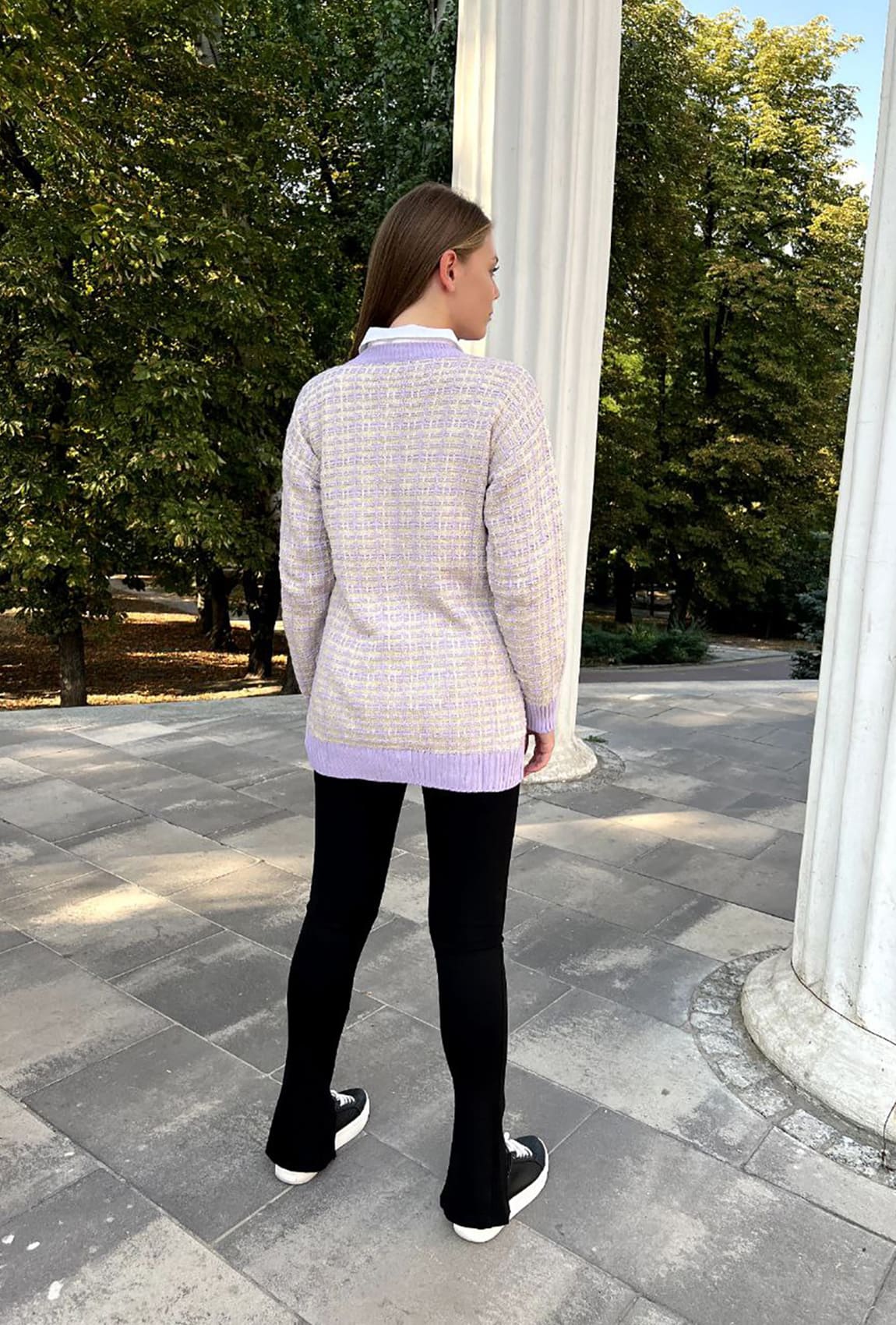 Лавандовий кардиган із золотими гудзиками —  708473. Maritel. Зображення 1