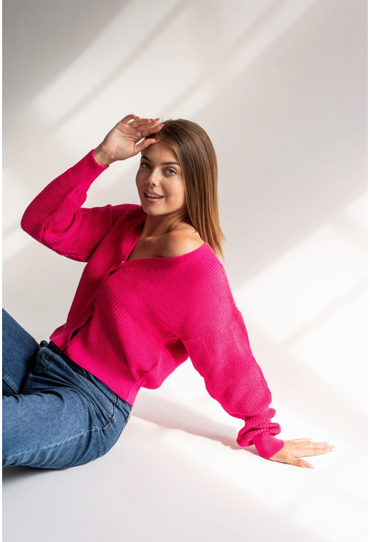 Малиновий кардиган вкорочений — 848814. Maritel. Зображення 2 Малиновий кардиган вкорочений — 848814. Maritel. Зображення 2