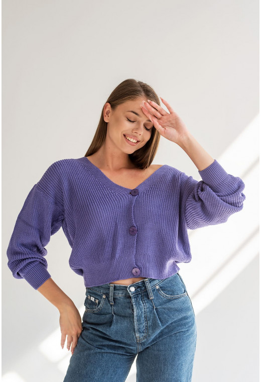 Фіолетовий кардиган вкорочений — 213679. Maritel. Зображення 1 Фіолетовий кардиган вкорочений — 213679. Maritel. Зображення 1