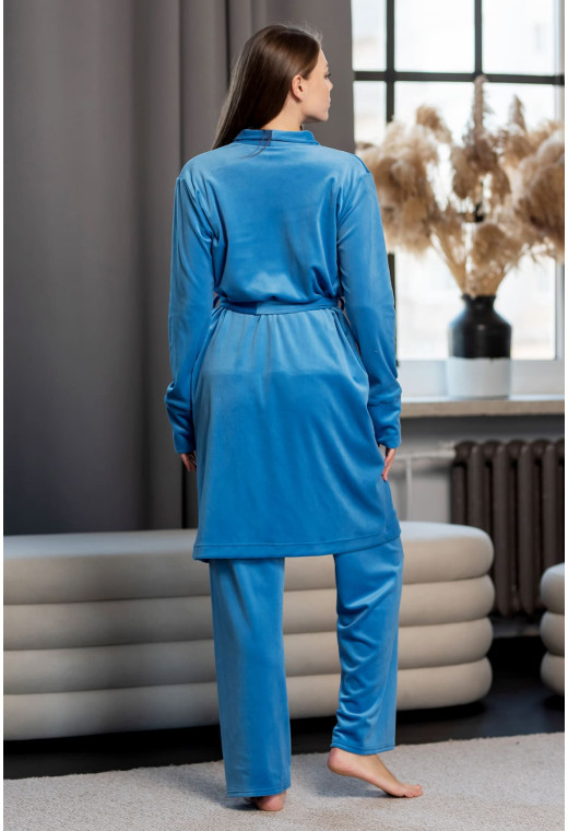 Голубой велюровый халат Maritel — 108192. Maritel. Изображенние 1 Голубой велюровый халат Maritel — 108192. Maritel. Изображенние 1