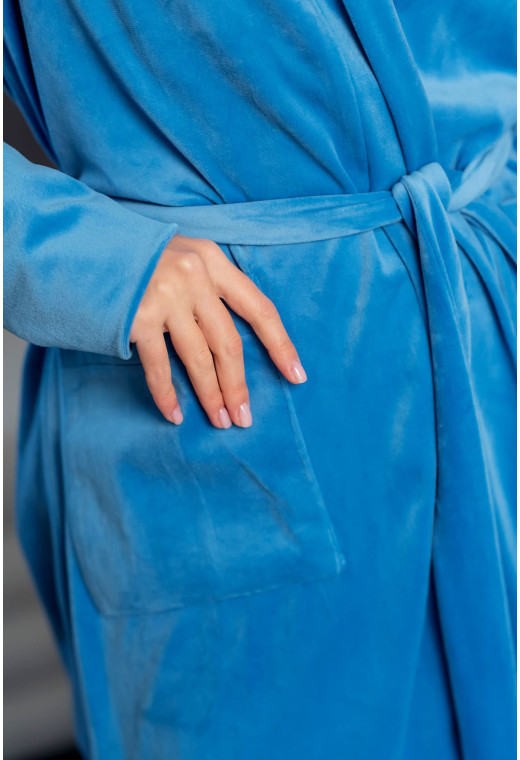 Голубой велюровый халат Maritel — 108192. Maritel. Изображенние 2 Голубой велюровый халат Maritel — 108192. Maritel. Изображенние 2
