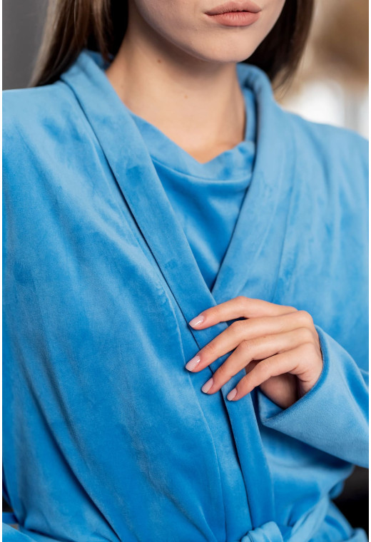 Голубой велюровый халат Maritel — 108192. Maritel. Изображенние 3 Голубой велюровый халат Maritel — 108192. Maritel. Изображенние 3