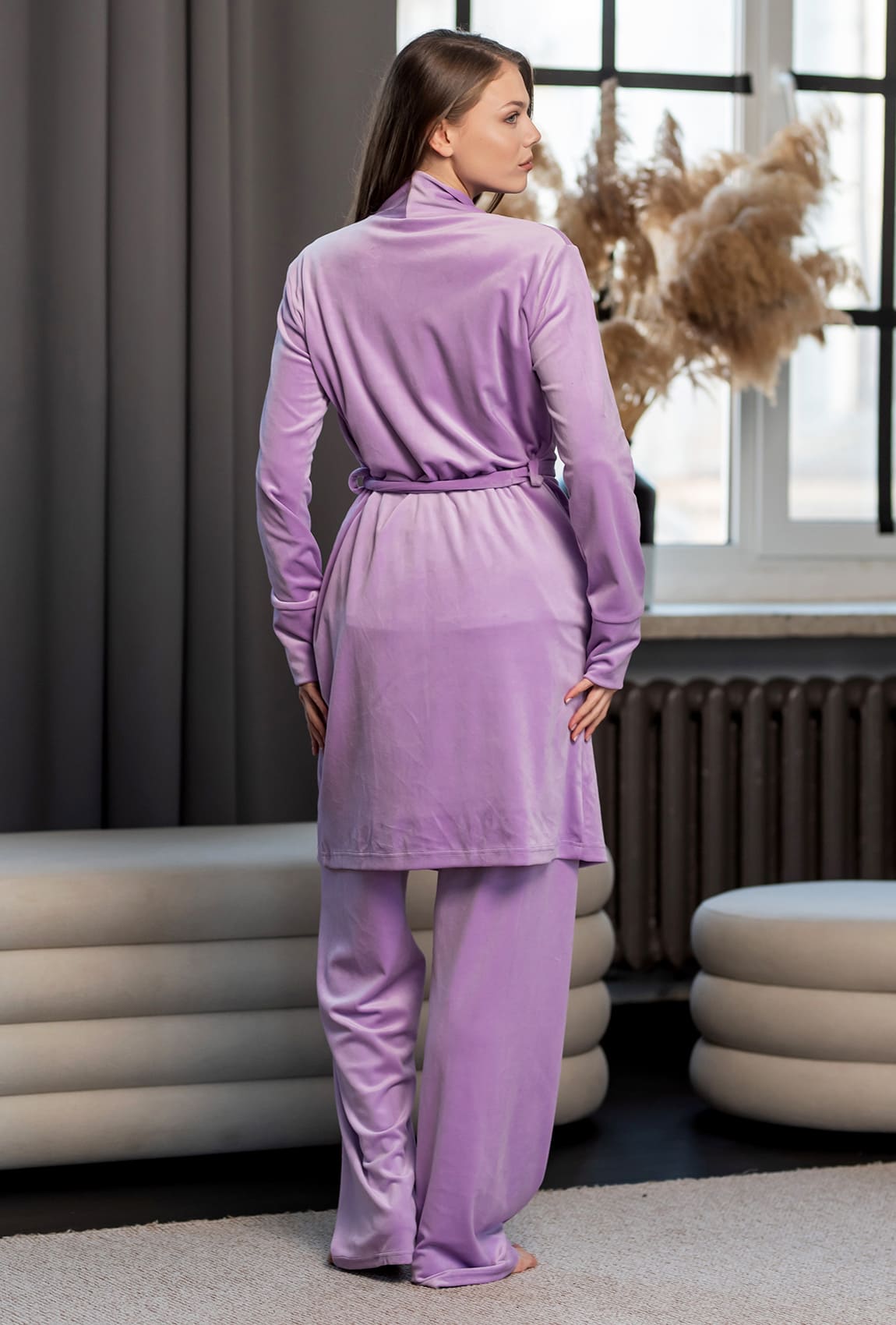Лавандовый велюровый халат —  865064. Maritel. Изображенние 1