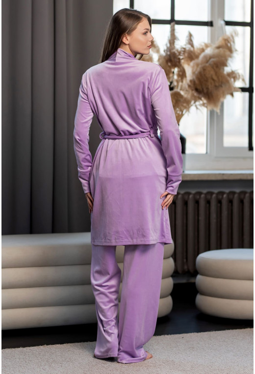 Лавандовый велюровый халат — 865064. Maritel. Изображенние 1 Лавандовый велюровый халат — 865064. Maritel. Изображенние 1