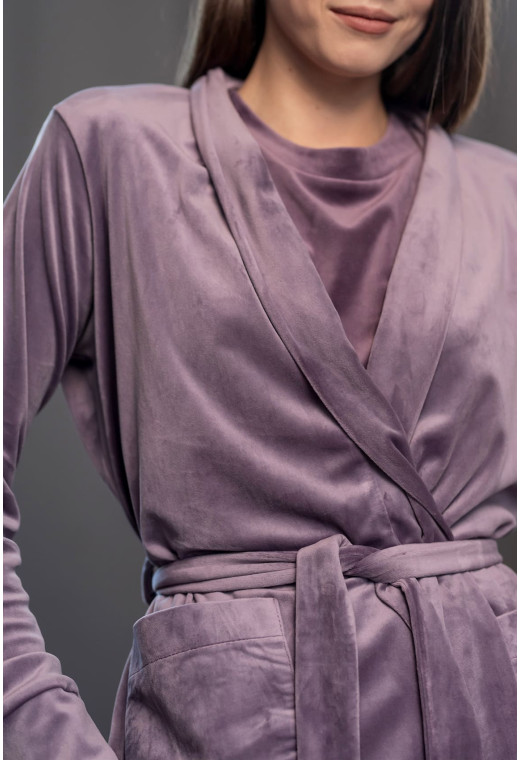 Лиловый велюровый халат — 845332. Maritel. Изображенние 3 Лиловый велюровый халат — 845332. Maritel. Изображенние 3