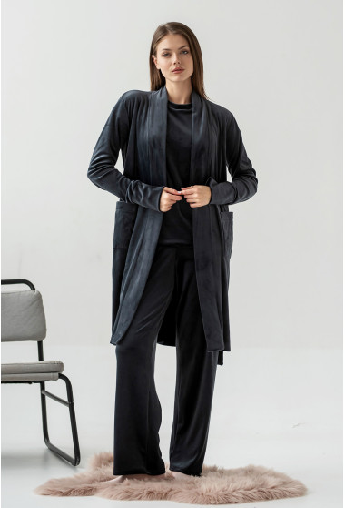 Сірий велюровий  халат Maritel. Maritel. Зображення 8