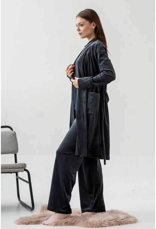 Серый велюровый халат Maritel — 402125. Maritel. Изображенние 1 Серый велюровый халат Maritel — 402125. Maritel. Изображенние 1