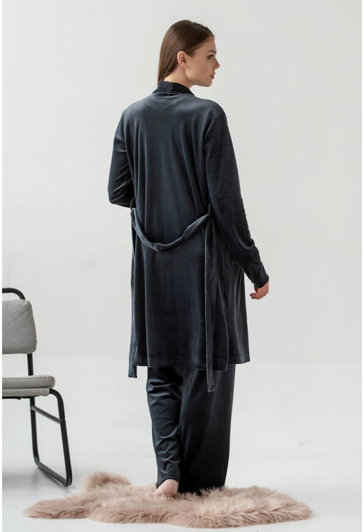 Серый велюровый халат Maritel — 402125. Maritel. Изображенние 2 Серый велюровый халат Maritel — 402125. Maritel. Изображенние 2