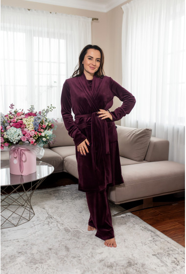 Інжирний велюровий халат. Maritel. Зображення 5