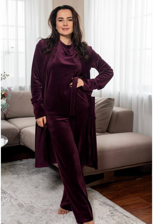 Інжирний велюровий халат —  776514. Maritel. Зображення 2 Інжирний велюровий халат —  776514. Maritel. Зображення 2