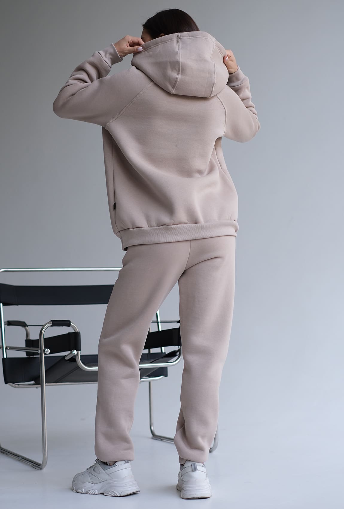 Бежевый костюм худи футер с довязом —  161218. Maritel. Изображенние 2