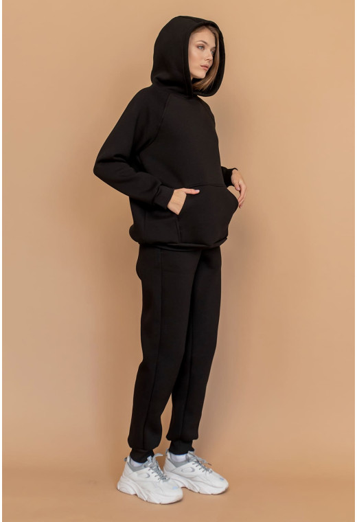 Черный костюм худи футер с довязом — 423175. Maritel. Изображенние 3 Черный костюм худи футер с довязом — 423175. Maritel. Изображенние 3