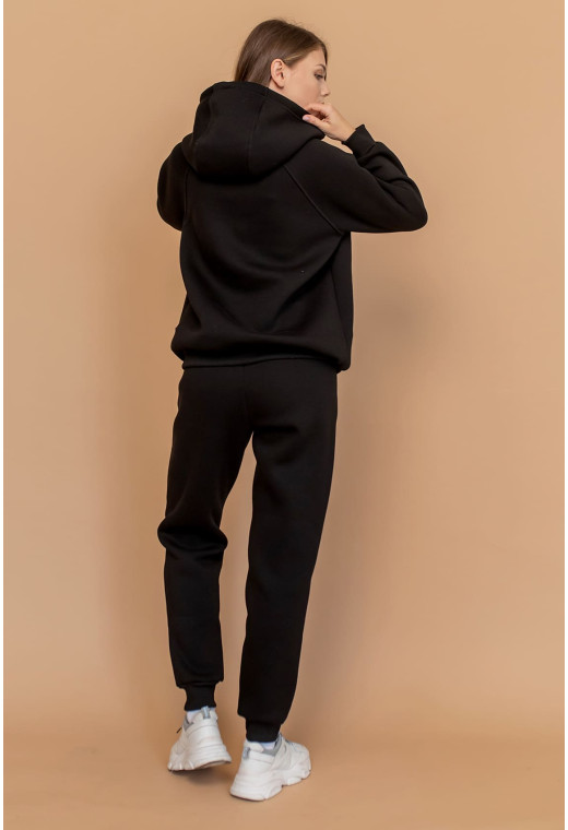 Черный костюм худи футер с довязом — 423175. Maritel. Изображенние 4 Черный костюм худи футер с довязом — 423175. Maritel. Изображенние 4