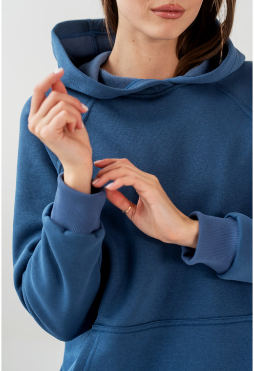 Темно-синий костюм худи футер с довязью — 265162. Maritel. Изображенние 2 Темно-синий костюм худи футер с довязью — 265162. Maritel. Изображенние 2