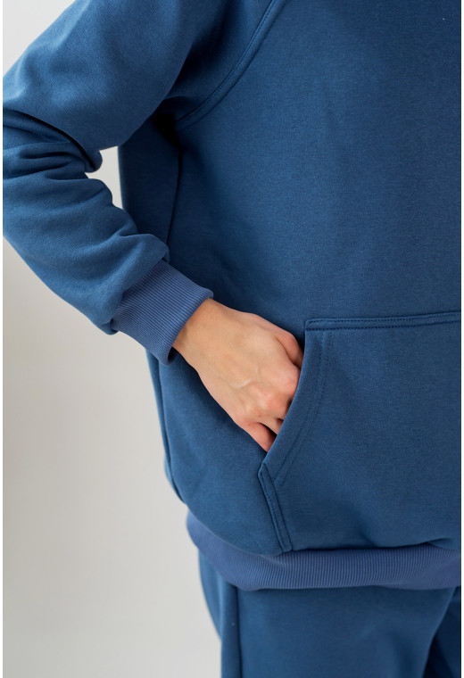 Темно-синий костюм худи футер с довязью — 265162. Maritel. Изображенние 3 Темно-синий костюм худи футер с довязью — 265162. Maritel. Изображенние 3