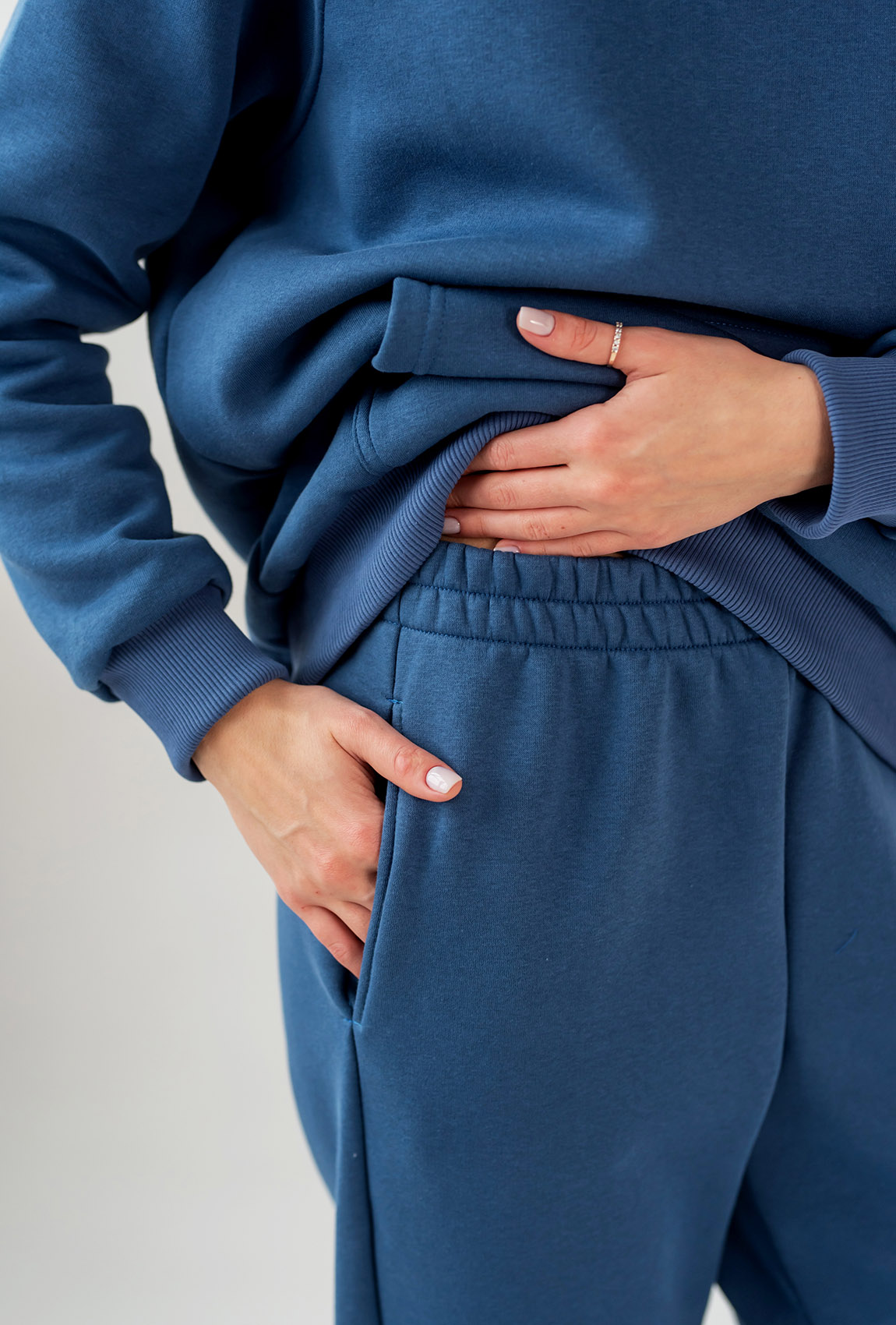 Темно-синій костюм худі футер з довязом —  265162. Maritel. Зображення 4 Темно-синій костюм худі футер з довязом —  265162. Maritel. Зображення 4