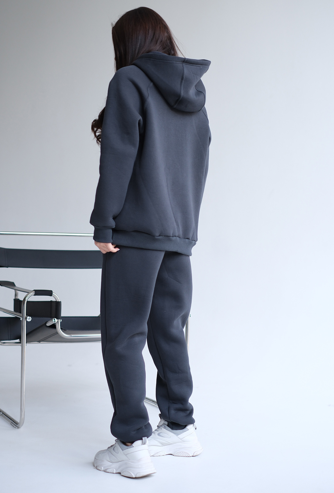 Сірий костюм худі футер з довязом —  446049. Maritel. Зображення 2 Сірий костюм худі футер з довязом —  446049. Maritel. Зображення 2